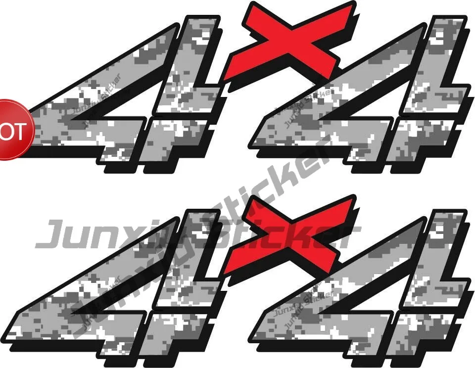 Ein Set aus zwei 4x4 Wolf Offroad Aufklebern, 4WD Z71 Gold Hook Fx4 Offroad-kompatibel, passend für F150 F250 F350 F Truck Zubehör – Detail 16
