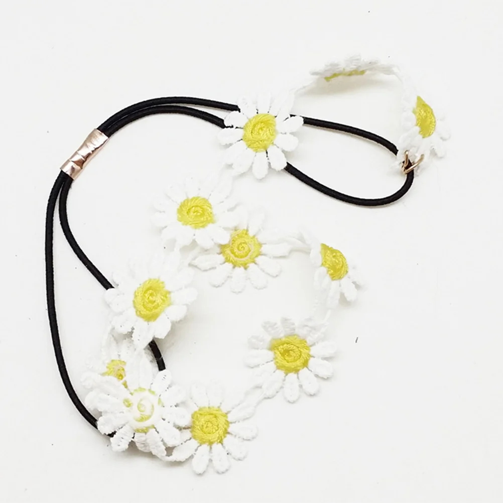 

5Pcs Small Daisy Flower Headband Yellow Hair Band Female Headwear Stylish Women Hair Accessory Girl Outdoor Headband