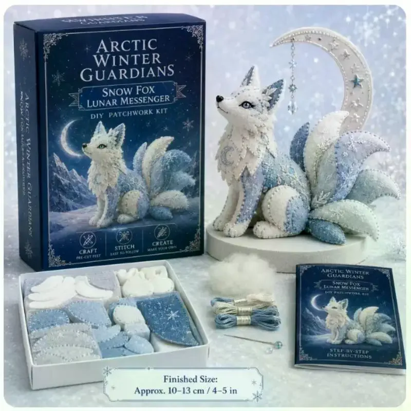 Arctic Winter Guardians DIY Patchwork Kit 3D Stuffed Animals Mythical Creature Pre-Cut Handmade Craft Kit For Home Decor Gift