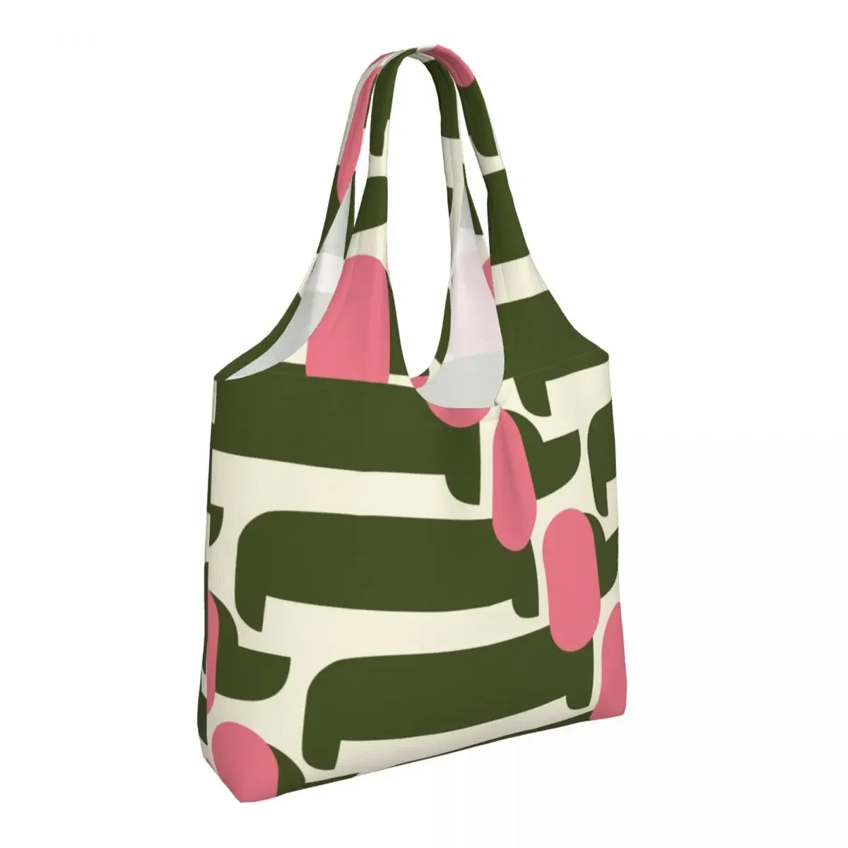 Custom Print Pink Dog Show Shopping Tote Bag Recycling Orla Kiely Grocery Canvas Shopper Shoulder Bags Photography Handbags