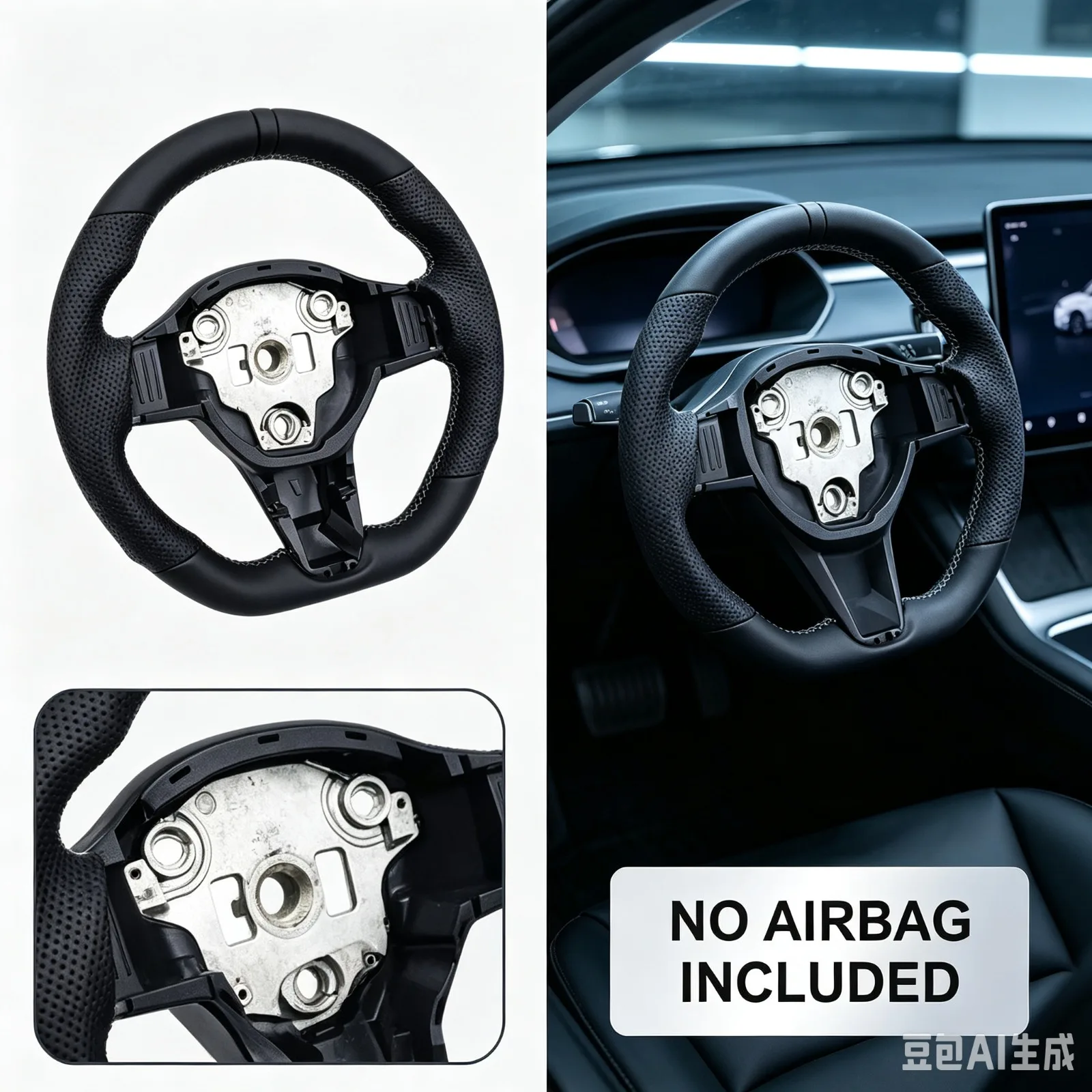 Heated Steering Wheel Fit For Tesla Model 3 Model Y HEATED OEM Replacement Wheel Assembly No Airbag Included