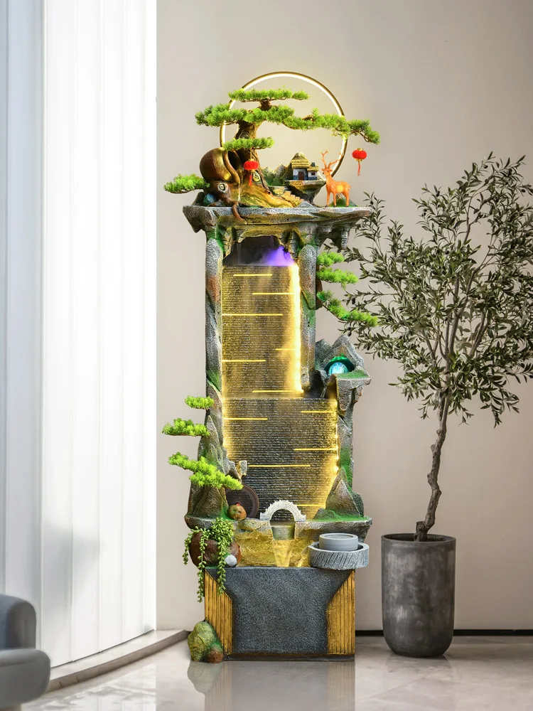 New Chinese rockery, flowing water fountain, office, living room decoration ornament, entrance circulation water feature