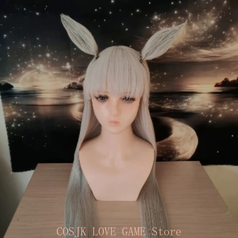 

Парик для косплея Pretty Derby Gold Ship, парик для ролевых игр по аниме и играм, реквизит для костюмов на вечеринки, парик с ушками и хвостом, синтетические волосы, термостойкое волокно