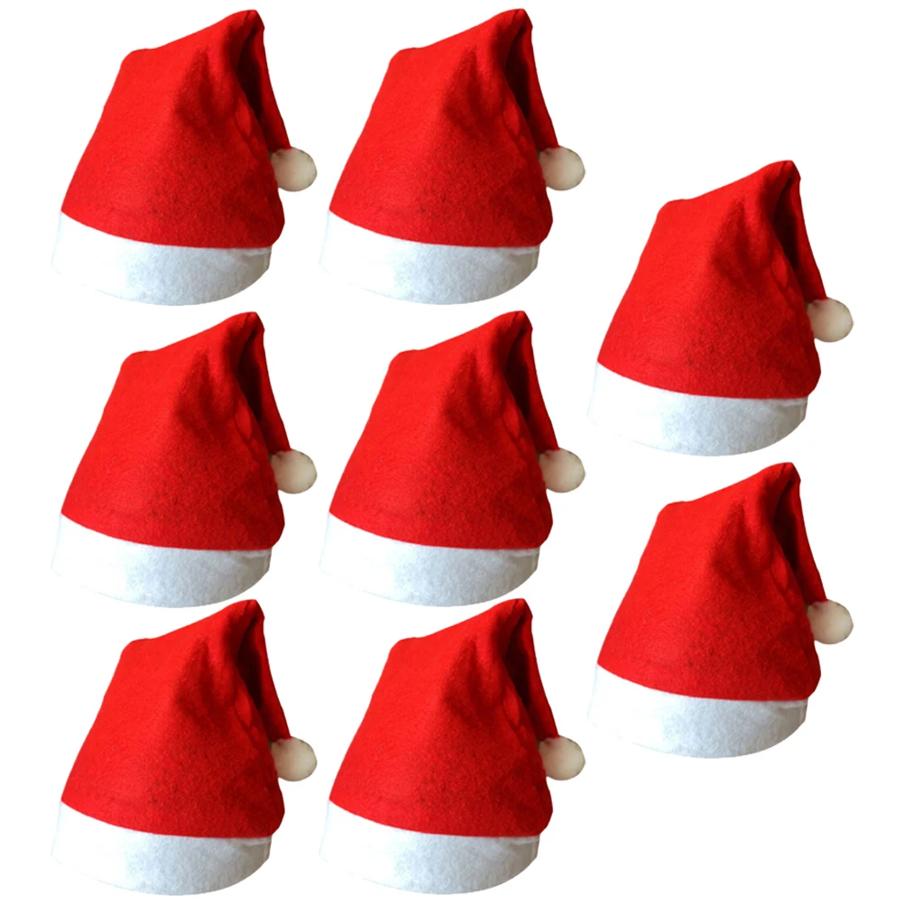 

8 Pcs Hats Santa Hat for Adults Children Red Festive Beanie Christmas Santa Hat Party Props Winter Warm Reusable nament