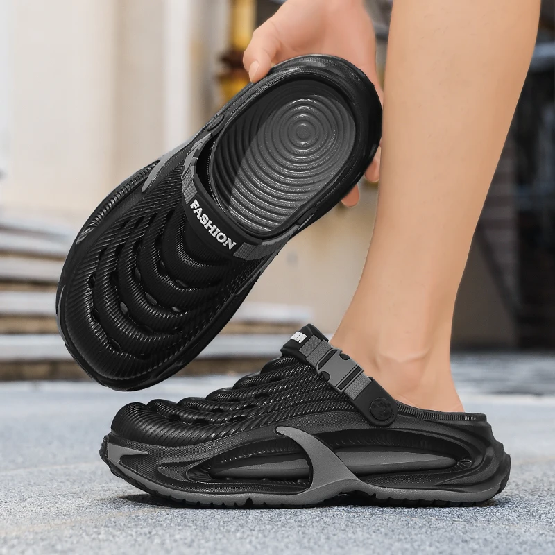 Men's Summer Outdoor Sports Toe-Toe Slippers, Thick-Soled Sandals for Wading in the Water and Beach image 6
