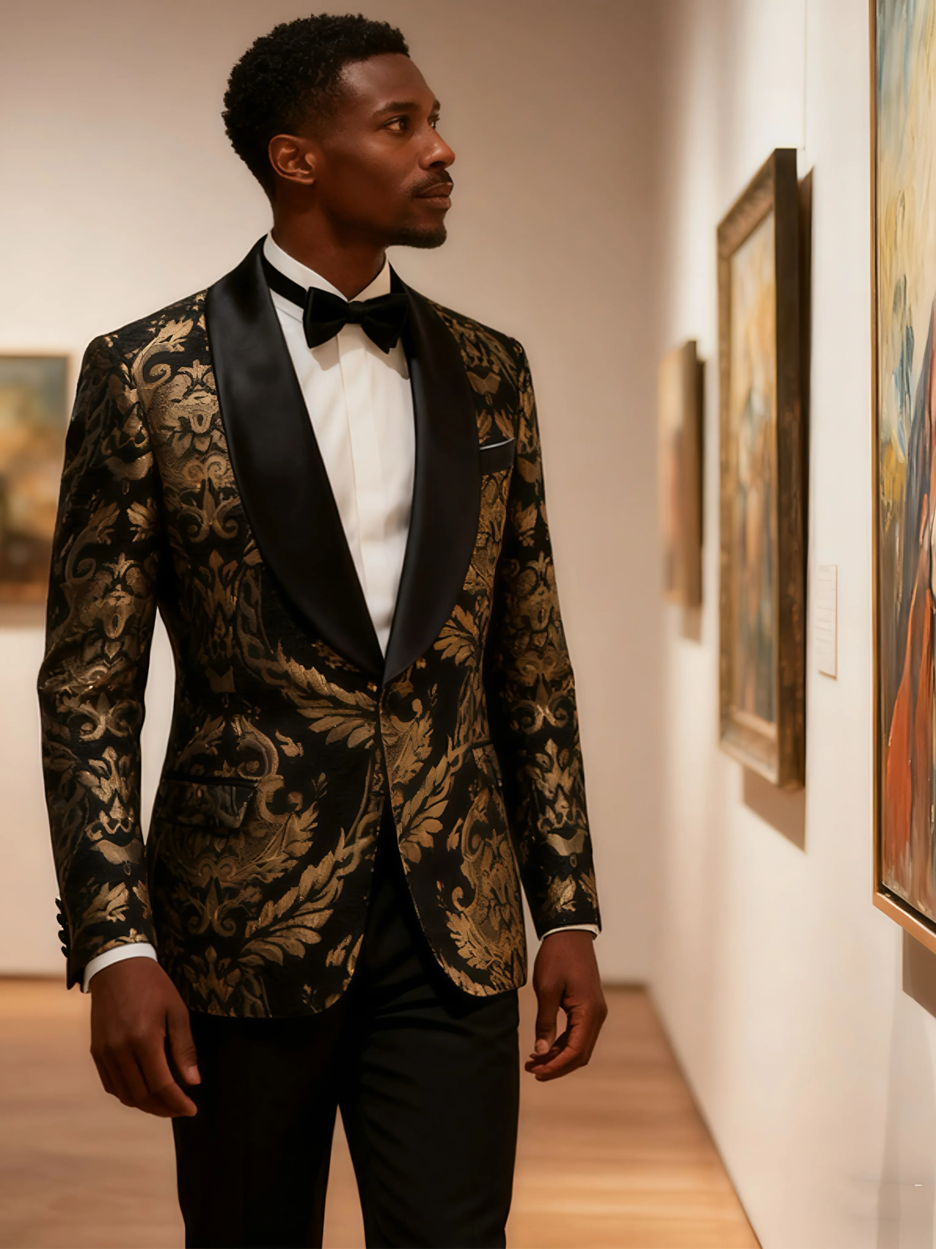 

Men's single piece sports jacket and sports jacket floral suit jacket 1 button paisley tailcoat