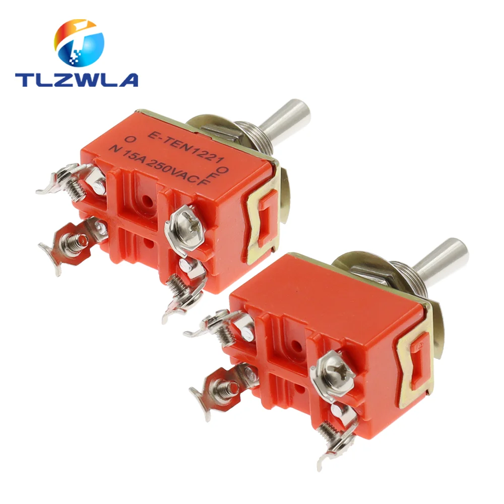 1PCS E-TEN1221 4 Pin SPST 4 Terminal ON-OFF 15A 250V Toggle Switch TEN1221