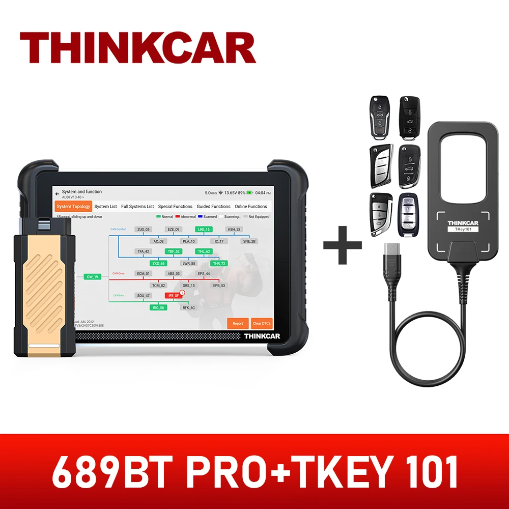 THINKCAR THINKSCAN 689BT PRO Auto OBD2 Scanner J2534 Pass-Thru Topologie Mapping 34 Reset Auto Diagnosetool CANFD Levenslang Gratis