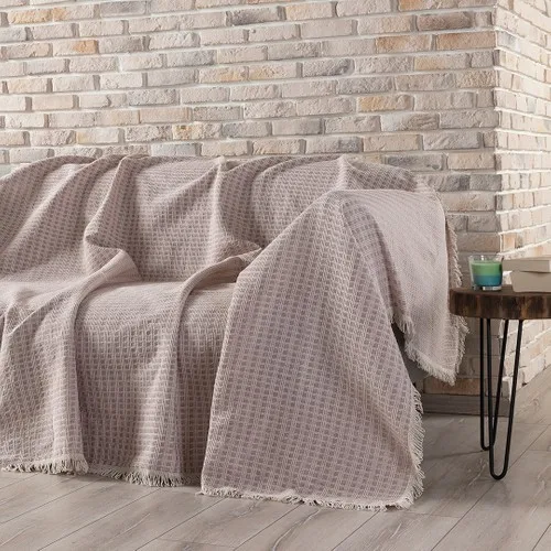 Vagonik Aria Natural 100 Cotton Slip-Resistant Sofa Bed and Sofa Cloth