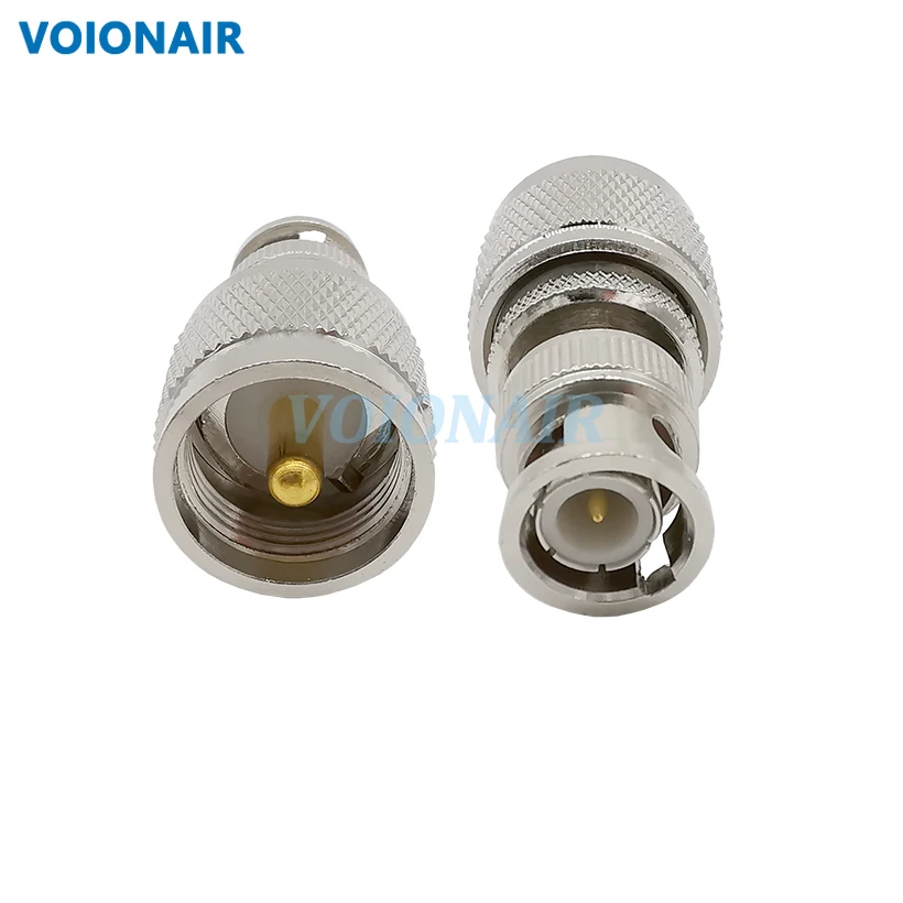 

VOIONAIR 2pcs/lot BNC PL-259 PL259 Male to UHF Male Straight RF Coaxial Coax Connector Adapter for Antenna