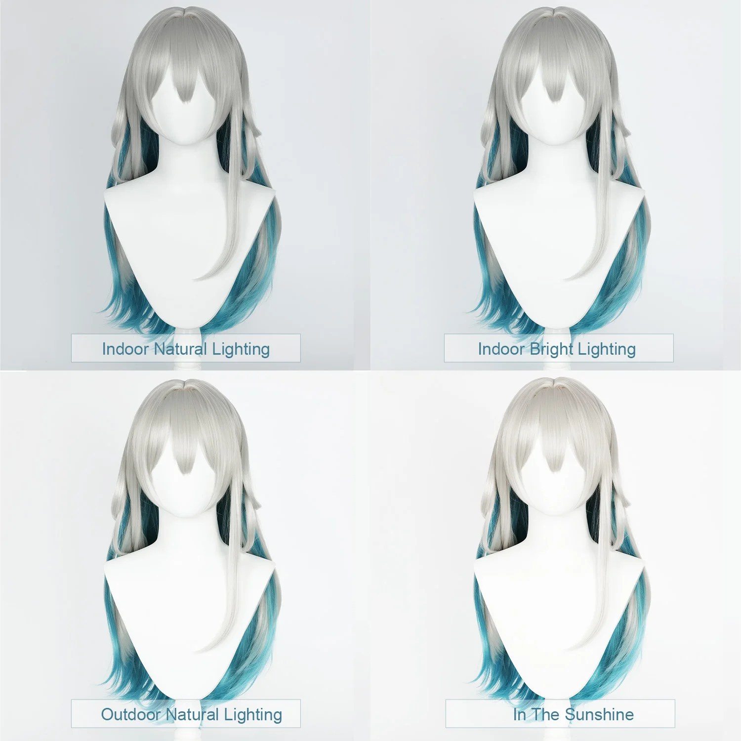 أنيمي شعر مستعار اليراع تأثيري الباروكات هونكاي ستار السكك الحديدية لعبة لعب الأدوار شعر مستعار شعر مستعار اصطناعي حفلة تنكرية عيد الفصح كرنفال مهرجان تأثيري #6