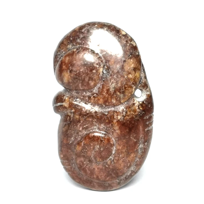 YIZHU CULTUER ART Size 5.5×3.2×1.8cm Old Chinese Hetian Jade Carving Hongshan Culture Beast Statue Pendant Collection