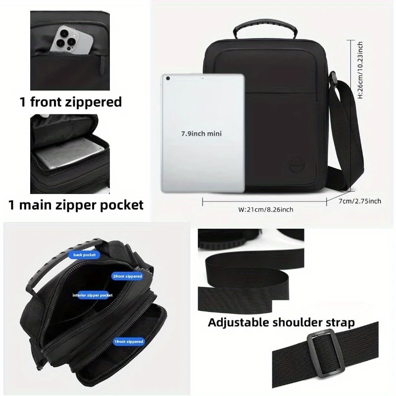 Messenger Sling Taschen für Männer Casual Oxford Kleine Zipper Umhängetasche Einfache Mini Umhängetasche Telefon Tasche Männliche Seite Schulter Tasche