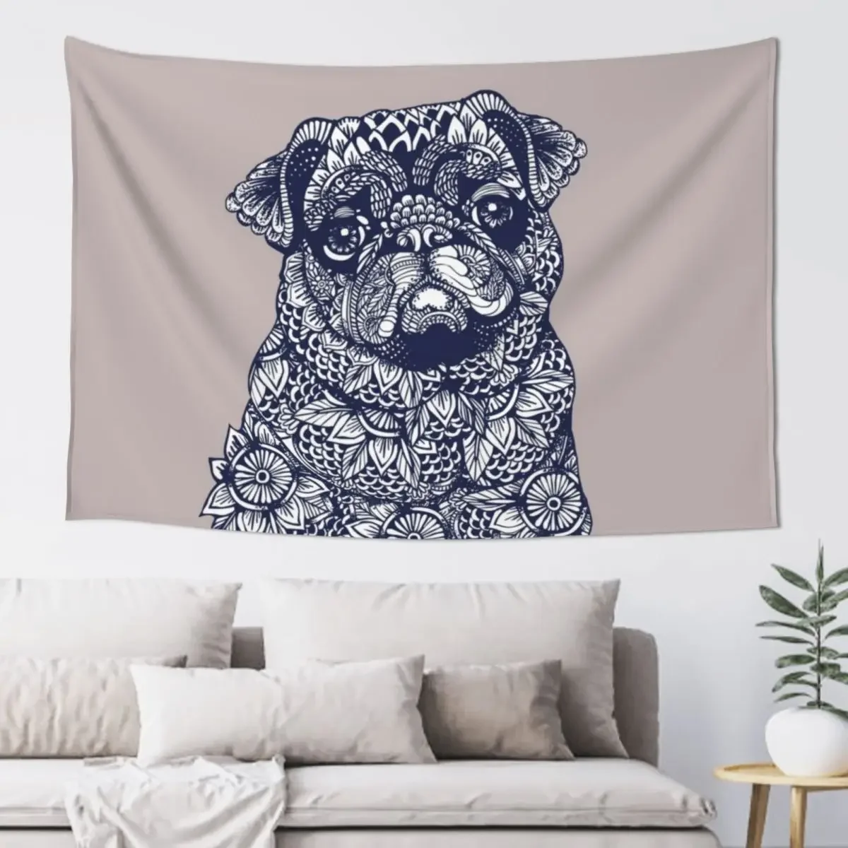 

Mandala of Pug Tapestry Funny Wall Decorations Aesthetic Room Decor Cute Room Decor Tapestry