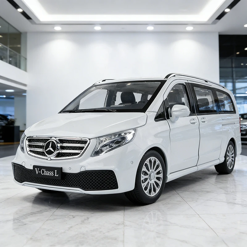 NEW 1:24 Benz V260 MPV Alloy Model Car Toy Diecasts Casting Sound and Light Pull Back Car Toys For Children Vehicle