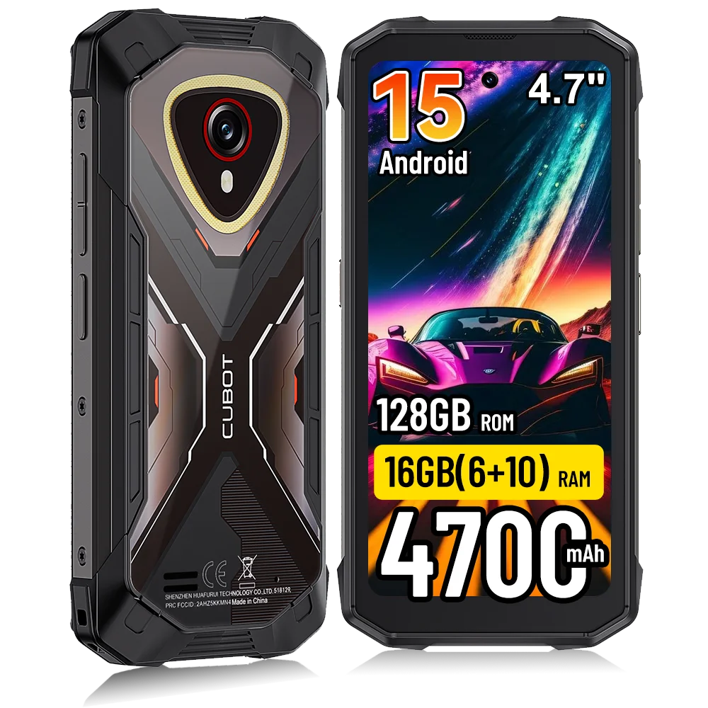 [Versand aus Polen] Cubot KingKong Mini 4 Mini Robustes Smartphone 4,7-Zoll 90Hz Display 4700mAh 6GB+128GB NFC 48MP Android 15
