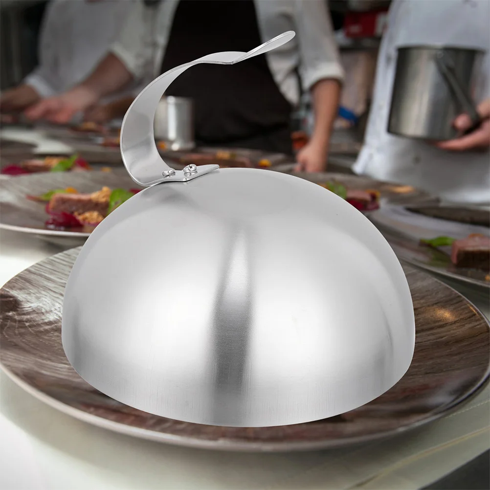 

1pc Stainless Steel Dome Greaseproof Dishes Cover Fine Workmanship Rust Resistant Wide Uses Protects Food from Flies Mosquitos