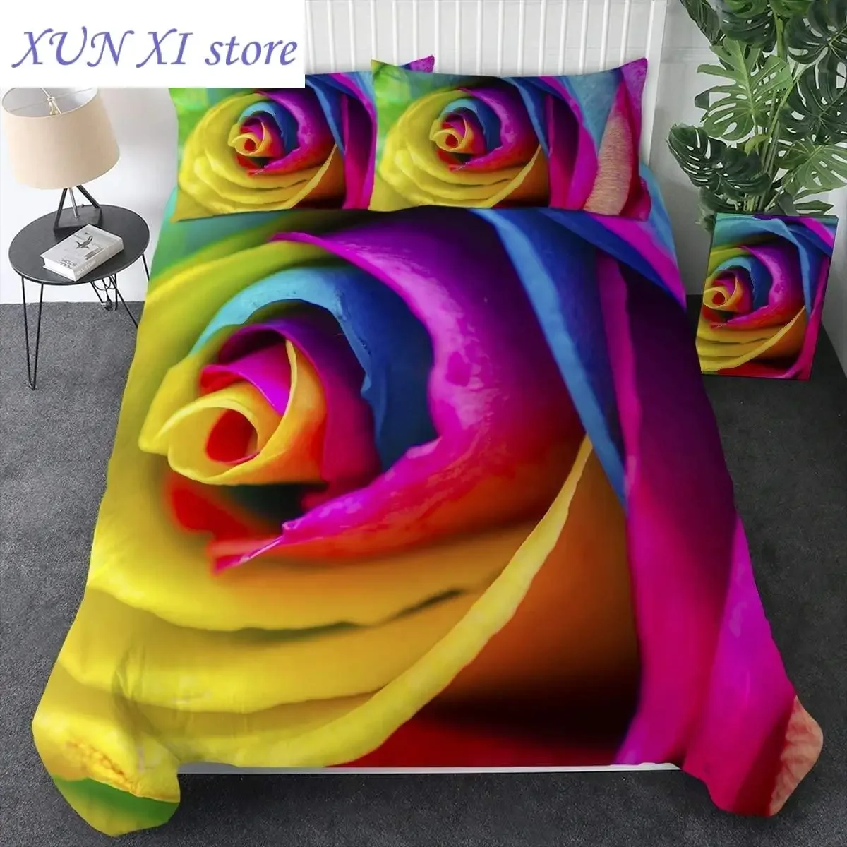 

New Bedding Set Bedroom Comforter Cover for Couples Black Love and Gold Duvet Cover Bedspreads Romantic Valentines Gift