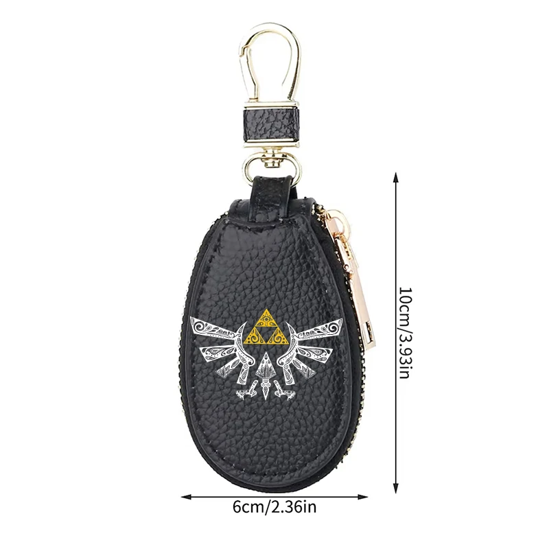 The Legend of Zeldas Leather Zipper Key Wallet Women Pocket Keychain Multifunctional Mini Purse Key Holder Case Fashion Gift