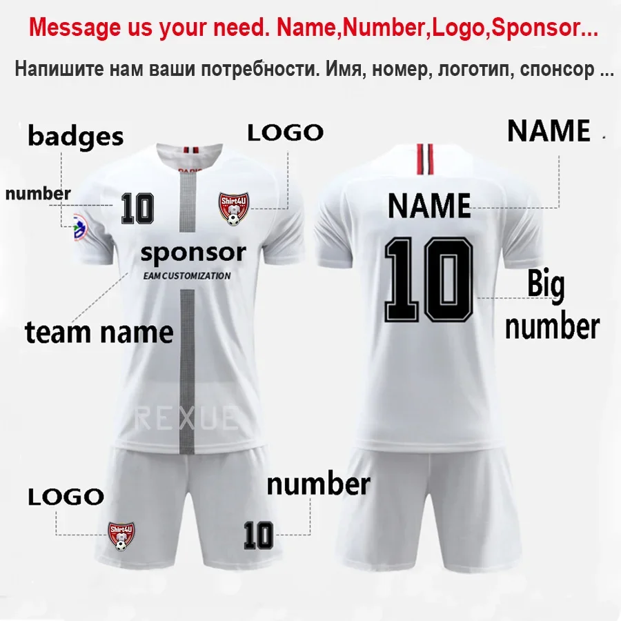 23/24 New Season Long Sleeve Soccer Jersey Suit for Men Children DIY Custom Sublimation Blank Man Kids Team Football Uniform Set