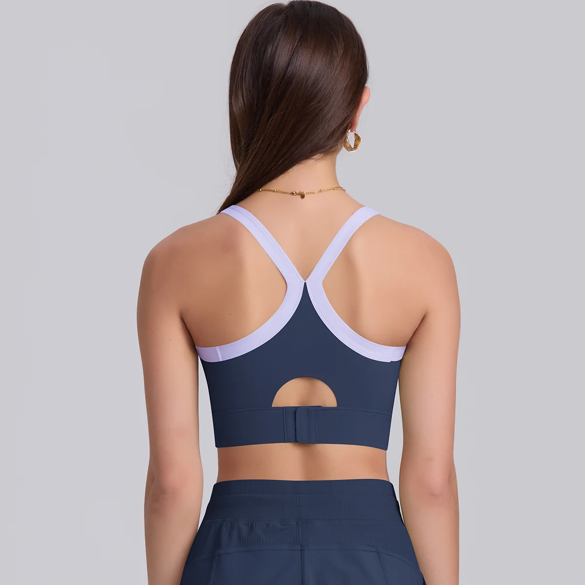 Hamidou-Sujetador deportivo de nailon para mujer, camiseta sin mangas de Color sólido, transpirable, de secado rápido - details 12