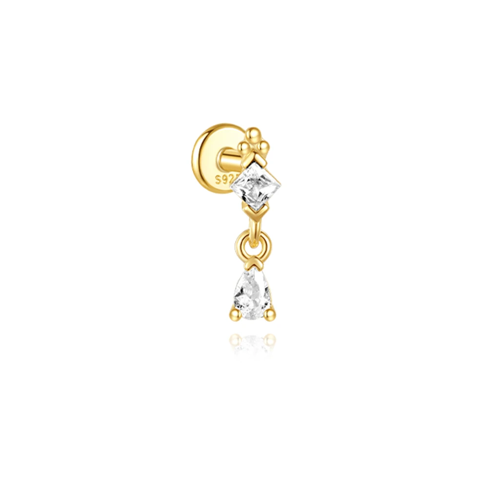Women's 925 Sterling Silver Crown Tassel Thread Earring