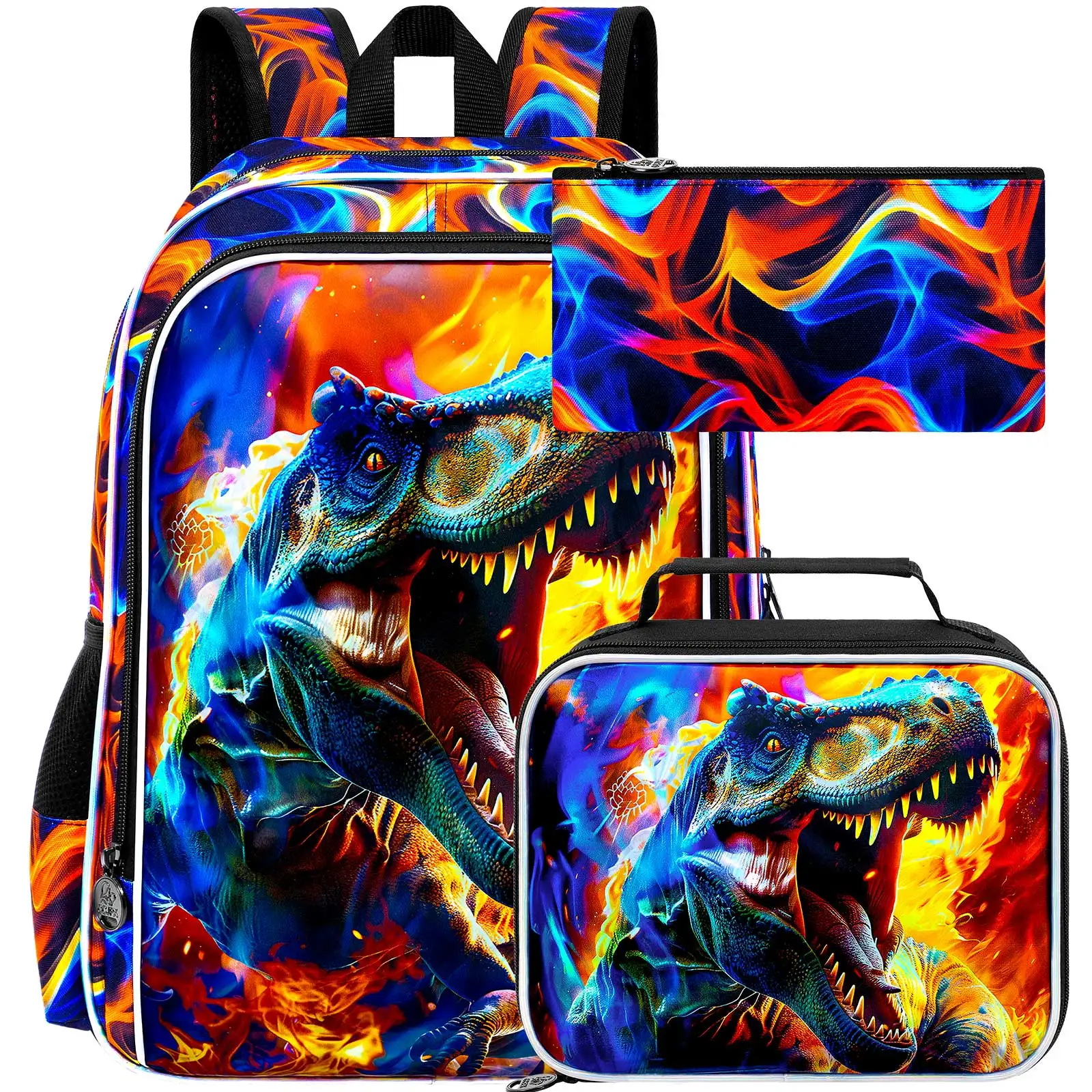 

3PCS Dinosaur Backpack for Boys, 16 Inch Kids Preschool Bookbags, Cool Elementary Kindergarten School Backpacks