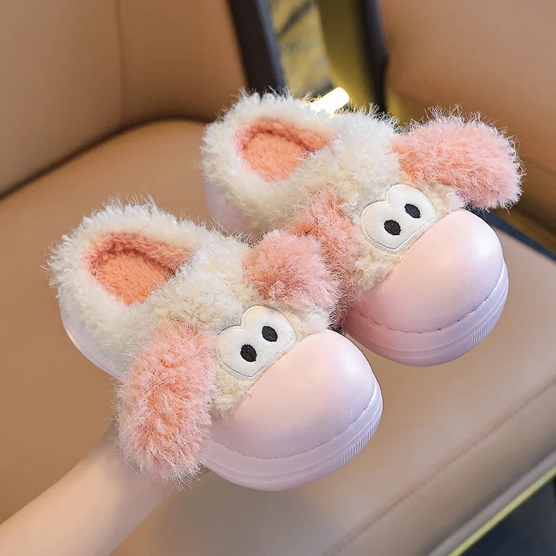 الكرتون الكلب الاطفال النعال الشتاء لطيف الحيوان أفخم الدافئة الفتيان الفتيات النعال إيفا لينة أسفل الأطفال أحذية الملاعب المغطاة