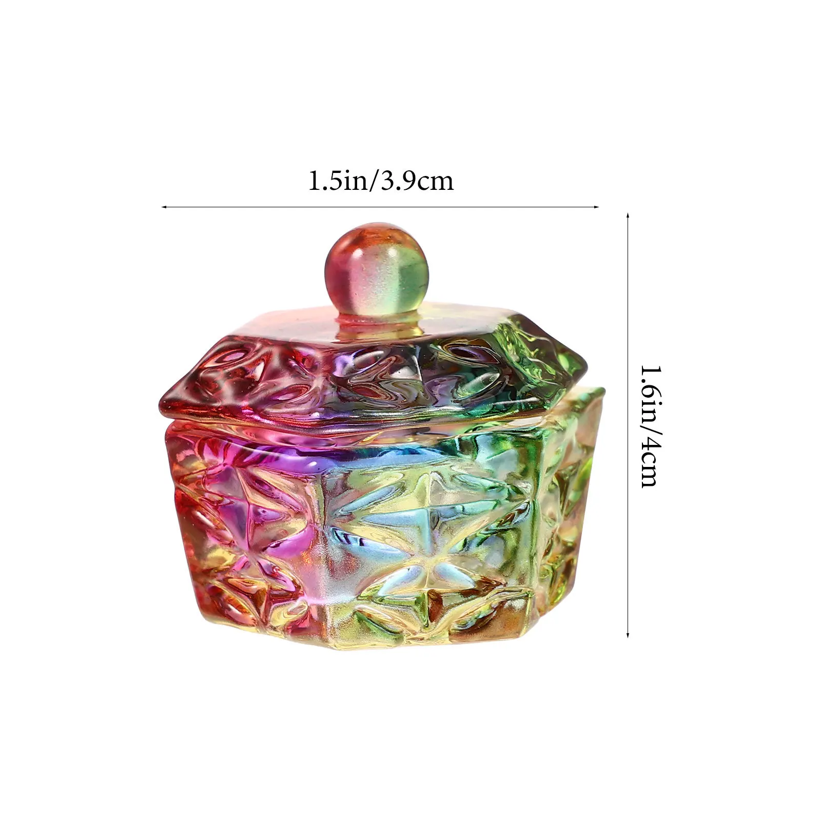 ถ้วยแก้วสำหรับทำเล็บ 2 ชิ้น ถ้วยคริสตัลสำหรับผสมผงอะคริลิค โมโนเมอร์ ถ้วยดัปเพนพร้อมฝาปิด อุปกรณ์ทำความสะอาดเล็บ