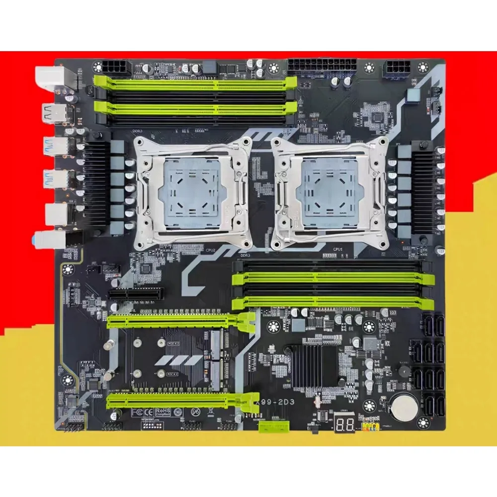 X99 Dual Motherboard C612 Chip CPU M.2 LGA 2011 V3 E-ATX USB3.0 SATA3 8 DIMM DDR4 Support Xeon processor slot 2011-3