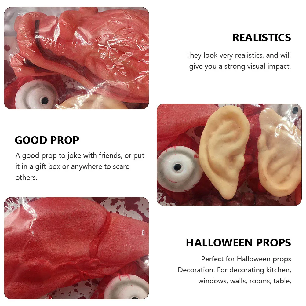 

2pcs Halloween Bloody Props Realistic Latex Scary Body Parts for Party Decoration Haunted House Prank Supplies Kitchen Yard