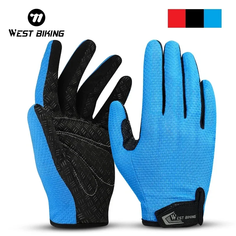 WEST BIKING Bicycle Gloves Breathable Half Full Finger Anti-slip Cycling Mittens Men Women Sports Shock Pad MTB Road Bike Gloves