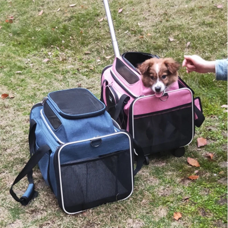 

2025 New Cat Bag for Outdoor Use Portable Large Capacity Height Increasing Breathable Suitcase Foldable car Dog Pet Bag