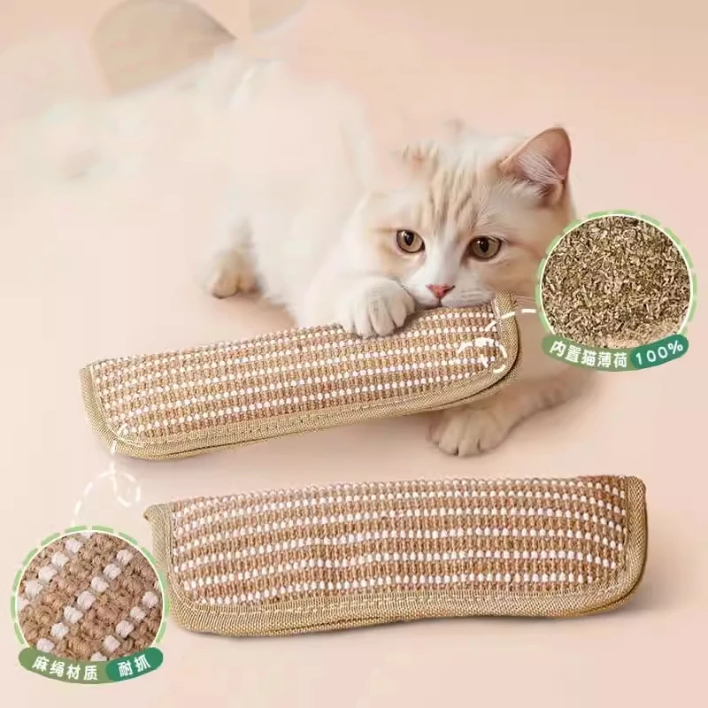 Cat Scratcher Interactive Toys for Cat Catnip Pillow Kitten Claw Grinder Scratching Post for Cats Chew Bite Toys Pet Supplies
