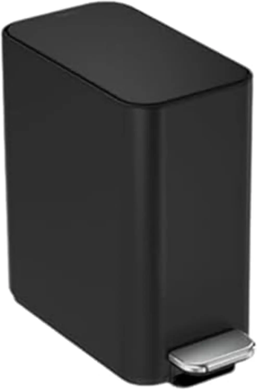 

5L Slim Bathroom Trash Can with Soft Close Lid, Stainless Steel Waste Basket with Liner Pocket, 1.3 Gallon, Matte Black