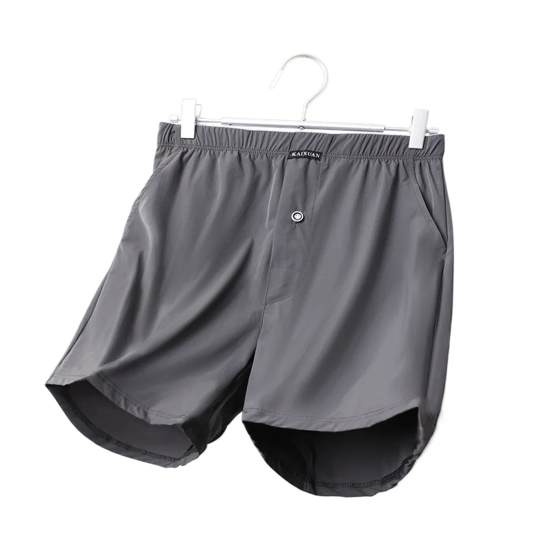 Men's Ice Silk Boxer Shorts, Breathable Loose Sleep Shorts, Quick Dry Elastic Casual Home Pants for Summer