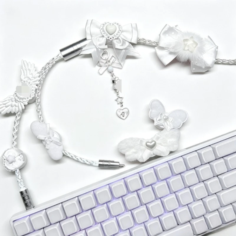 Star Wing Theme Aviation Plug Cable Custom 8K Return Rate Single Crystal Copper Dual TypeC Keyboard Cable Desktop Decoration DIY