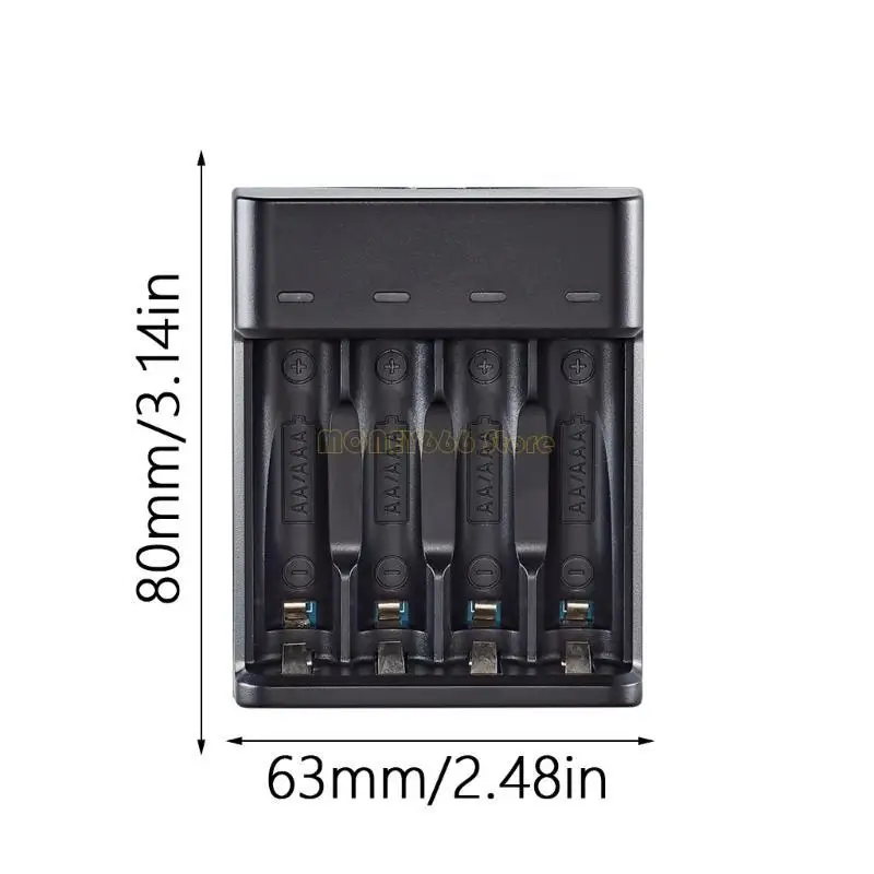 F62C كفاءة عالية 4 خليج ليثيوم شاحن البطارية ، واجهات USB ل AA