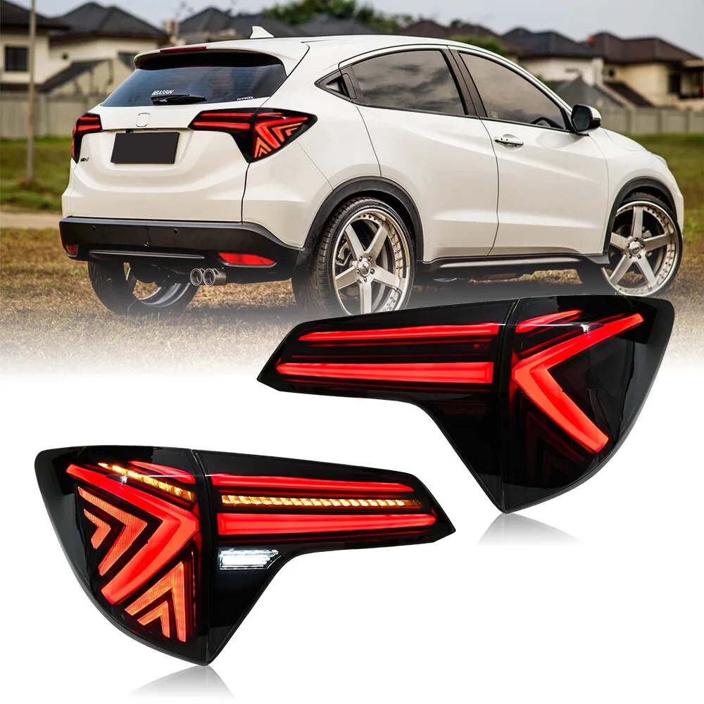 

Дымовая пара полностью светодиодных задних фонарей для Honda HRV VEZEL 2016-2019, задний фонарь в сборе, аксессуары для автомобильных фар