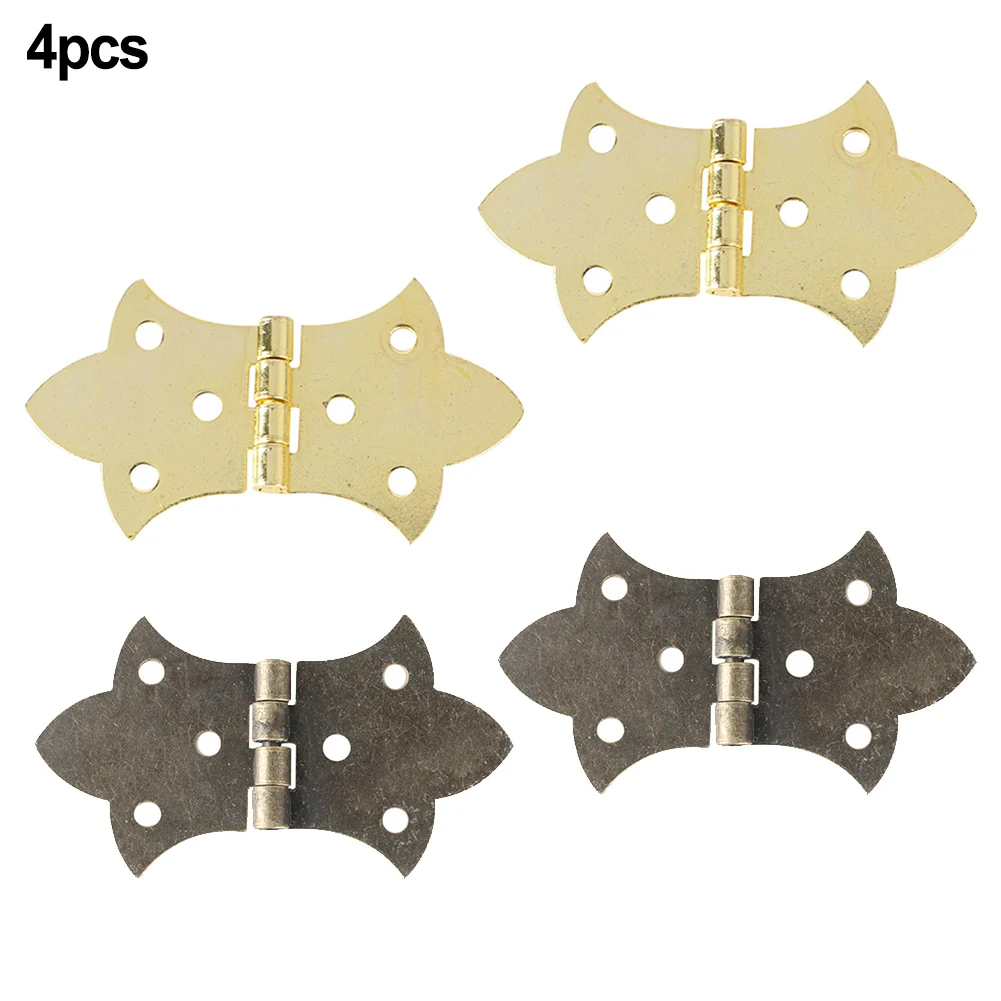 4 قطعة المفصلي زهرة معدنية العتيقة برونزية/الذهب صندوق خشبي خزانة باب خزانة بعقب مفصلات الأثاث الأجهزة 57*31 مللي متر