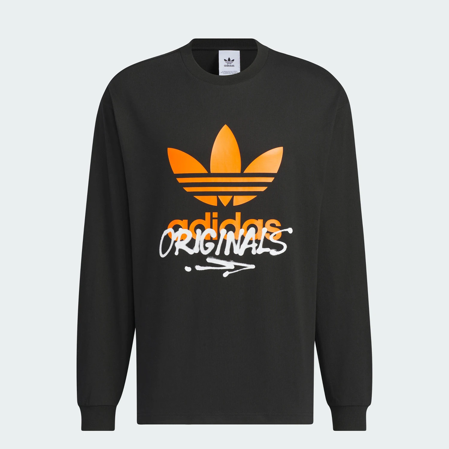Adidas genuine clover men's loose round neck sports and leisure long sleeved shirt JM7270