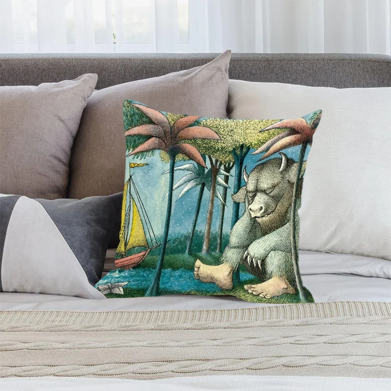 1pc The Wild Thing Pattern Printed Square Pillow Cover, Suitable for Living Room, Bedroom, Office, Dormitory, Car, Indoor and Outdoor Parties, and Furniture Decoration; an Ideal Holiday Gift (pillow Insert Not Included).