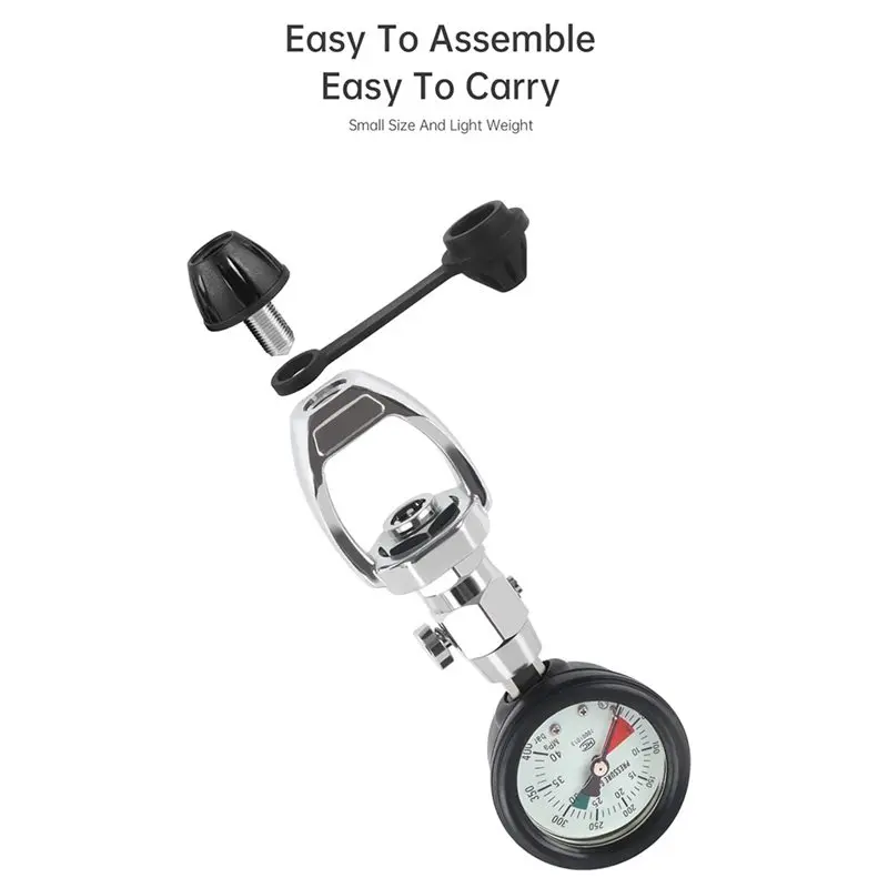 A07T-Brass For Scuba Accessory Gauge With YOKE Connector Pressure Gauge Accurate Pressure Measurement For Night Diving