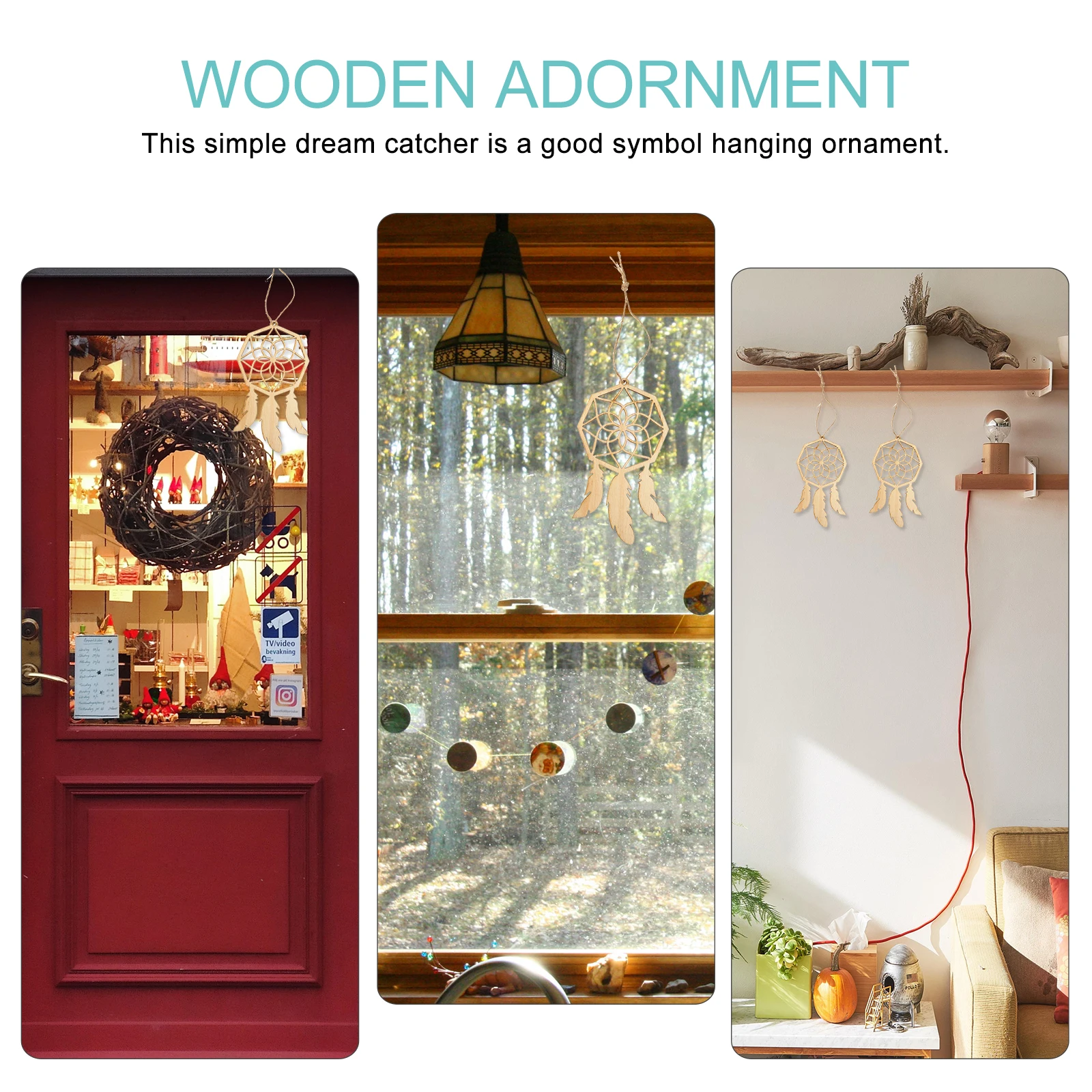 

50 pcs Wooden Graffiti Dream Catcher Home Decor Circle Pendant DIY Hanging Wall Ornaments Long Lasting Beautiful