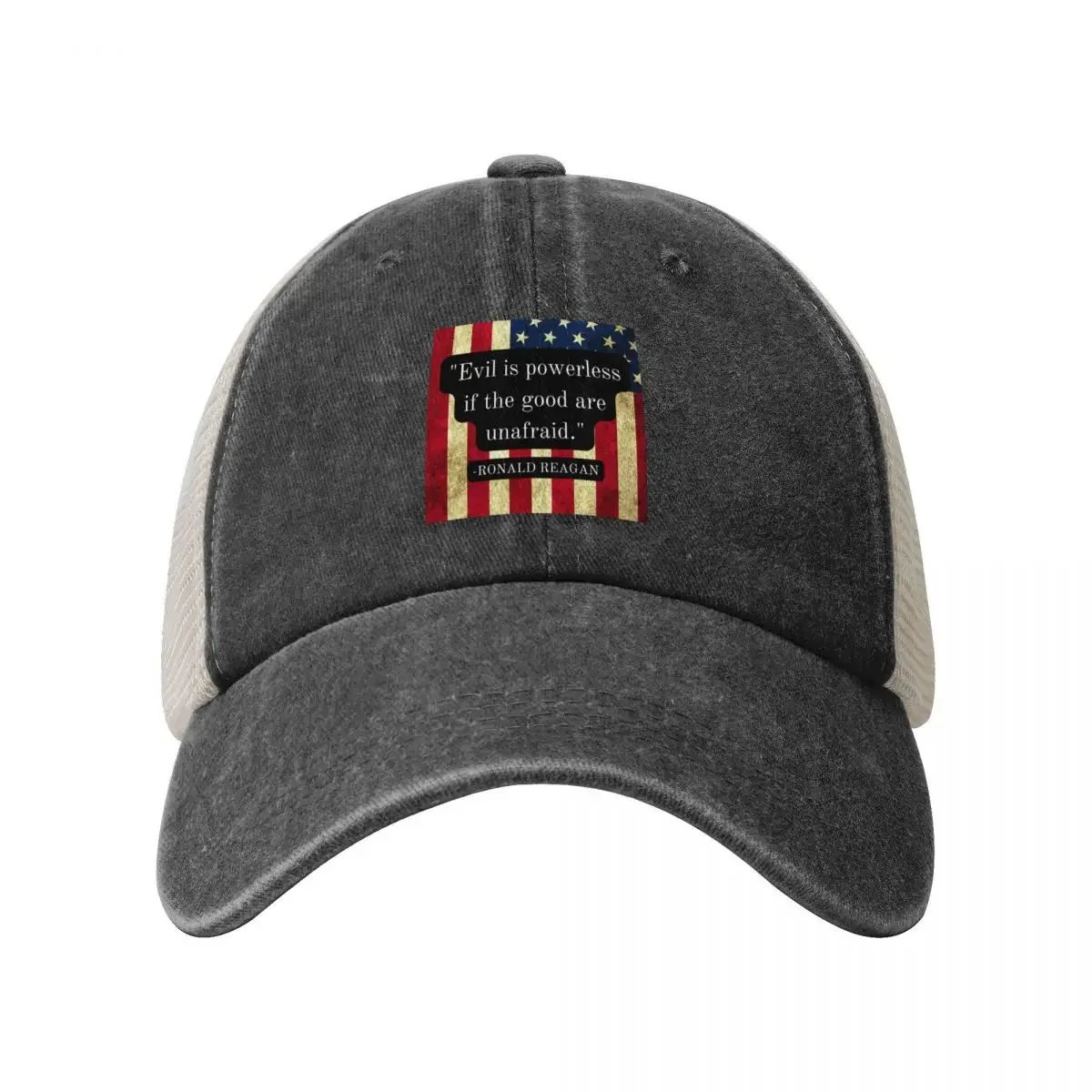 Evil is powerless if the good are unafraid. Ronald Reagan Quote Baseball Cap derby hat Beach Bag Beach Rave For Women Men's