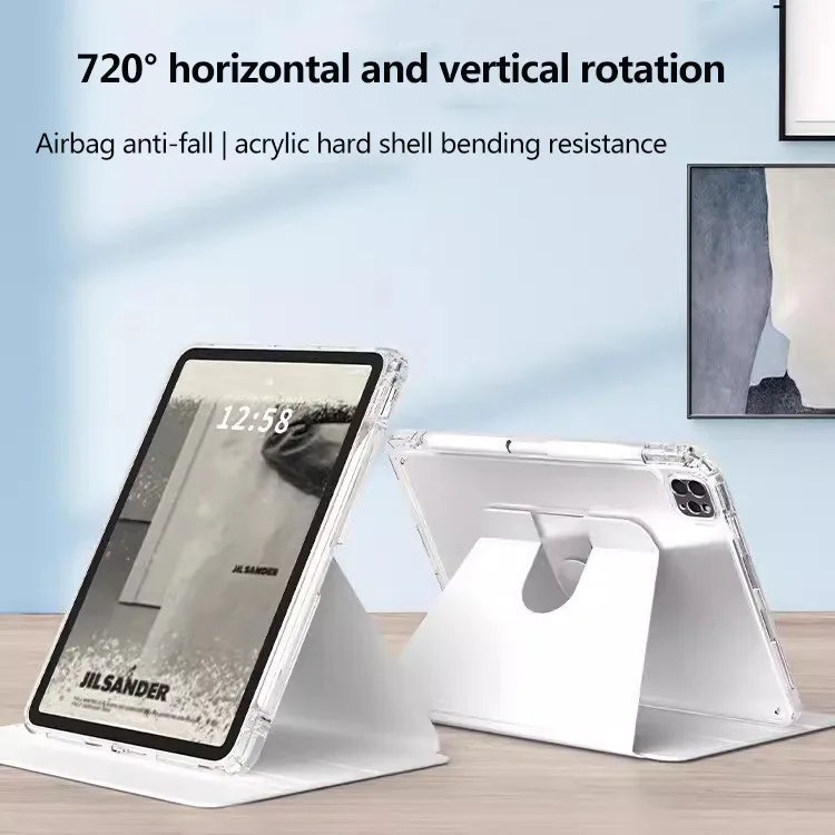 Estojo rígido transparente de acrílico rotativo, iPad Air 11, 2024, Air6 Pro, 11, 13, 5, 4, 3Pro, 2, 1, 9.7, 10.2, 10th, 10.9, Mini 6, pro12.9