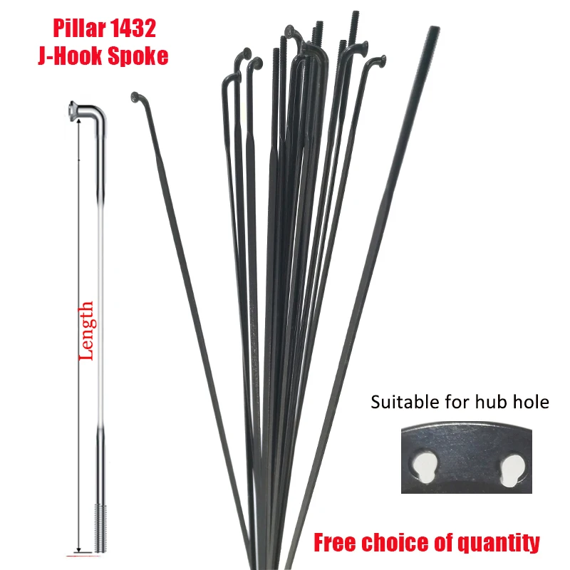 AliExpress RCRW 1pcs/lot Pillar PSR Aero 1432 Bike Spoke FG14 2.0mm  J-Bend J-Hook Blade 3.2mm Wide steel 163-305mm