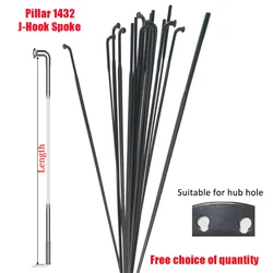 1pcs/lot Pillar PSR Aero 1432 Bike Spoke FG14 2.0mm  J-Bend J-Hook Blade 3.2mm Wide steel 163-305mm Free choice of quantity