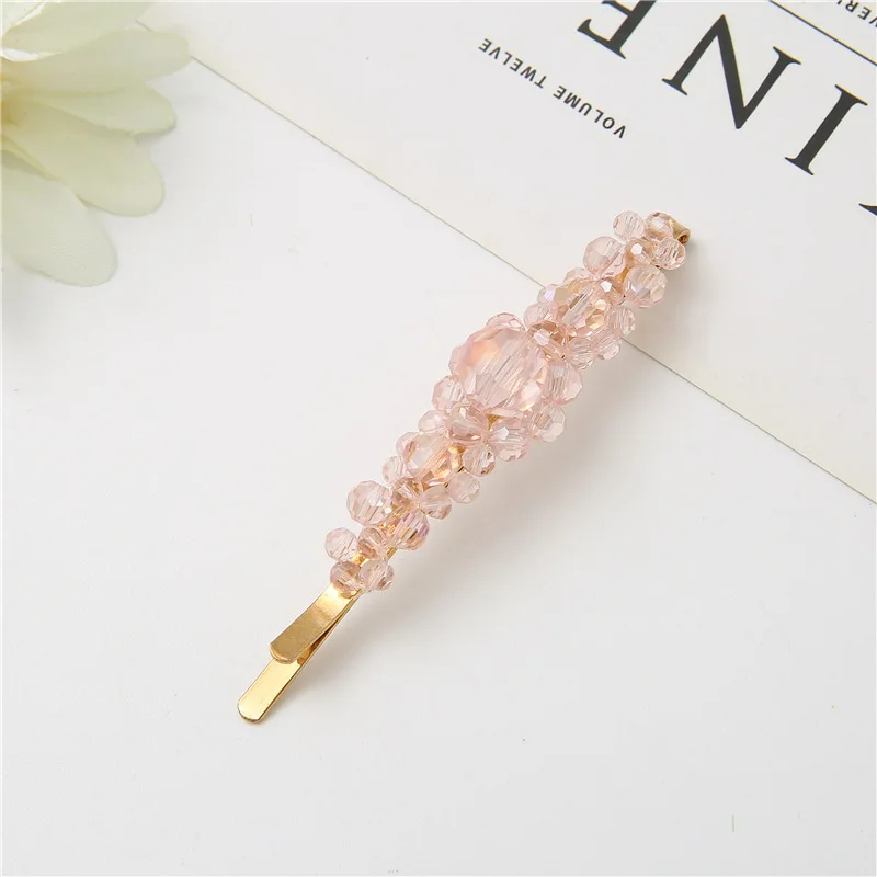 

Spring Clip Hair Accessories Crystal Floral Design Side Bangs Clip for Women Girls Daily Versatile Styling Gift Idea