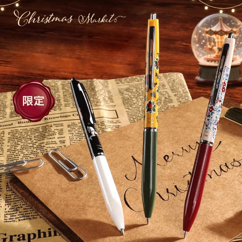 Japan Pilot Acro Glide Ballpoint Pen Christmas Limited Edition Gel Pen 0.5mm Bullet Tip Click black Pen Kawaii Stationery